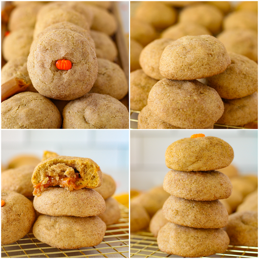 Caramel Stuffed Pumpkin Spice Snickerdoodles